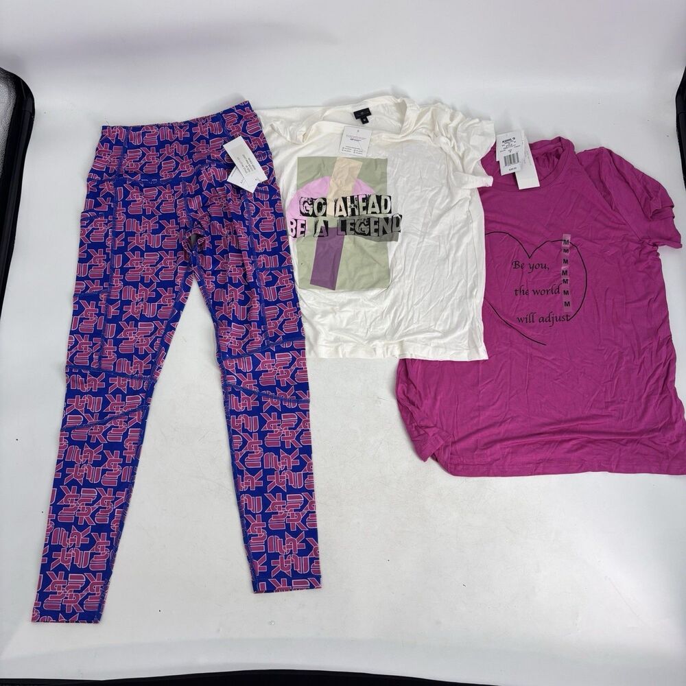 PSK Collective Leggings Tee Lot 3 Womens M Graphic Athleisure Workout NWT